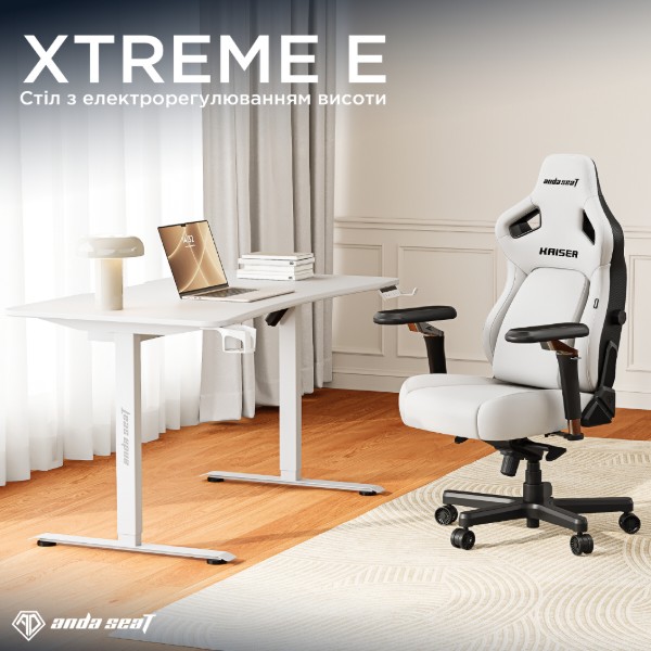 Фото - Стіл з електрорегулюванням висоти Anda Seat Xtreme E 1400x750 White (AD-D-DD1-1400-06-W)