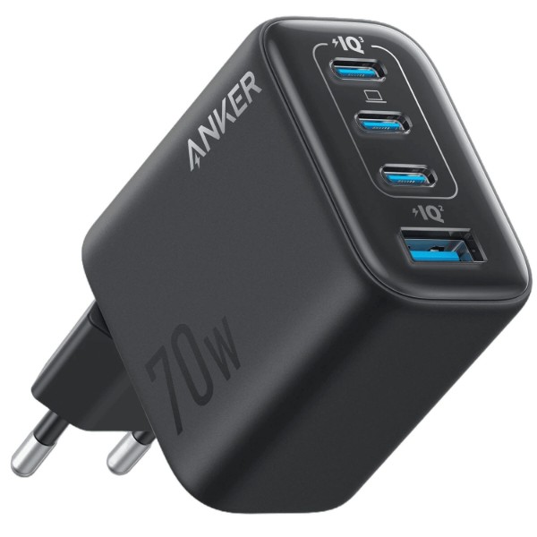 Фото - Сетевое зарядное устройство Anker Charger 70W 3xUSB-C PD 3.0 & 1xUSB-A Black (A121CG11)