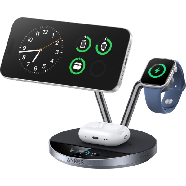 Фото - Беспроводное зарядное устройство Anker Prime Wireless Charging Station 25W 3в1 Black (B25X7G11)