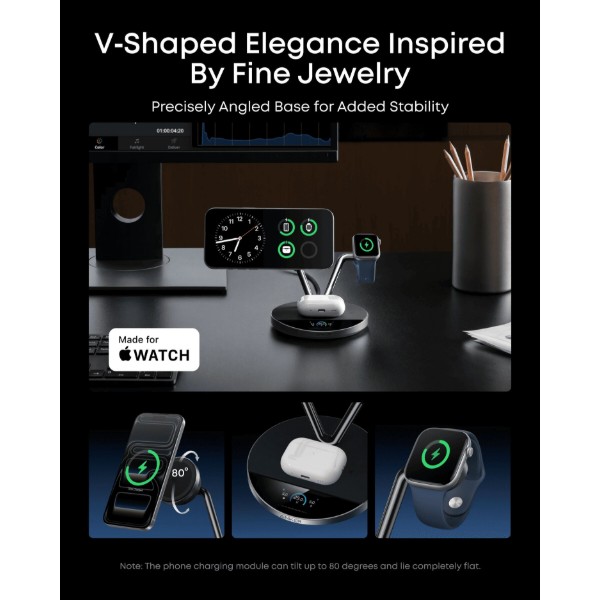 Фото - Беспроводное зарядное устройство Anker Prime Wireless Charging Station 25W 3в1 Black (B25X7G11)