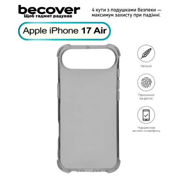 Фото - Чохол для смартфону BeCover for Apple iPhone 17 Air Grey (713796)