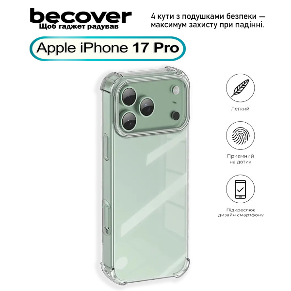 Фото - Чохол для смартфону BeCover Anti-Shock for Apple iPhone 17 Pro Clear (713797)