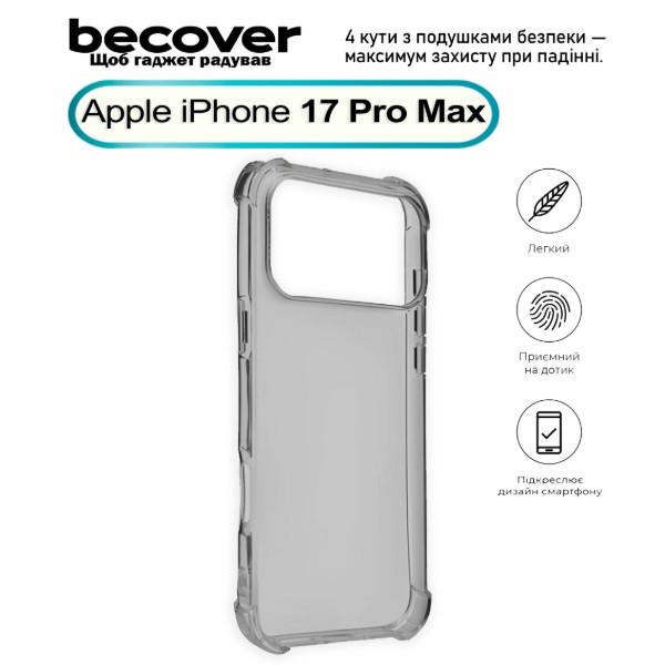 Фото - Чохол для смартфону BeCover for Apple iPhone 17 Pro Max Grey (713800)