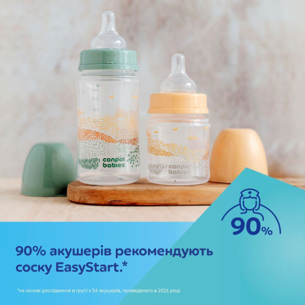 Фото - Пляшка для годування Canpol babies з широким отвором антиколікова Easystart MOUNTAINS 240 мл бежева (35/243_bei)