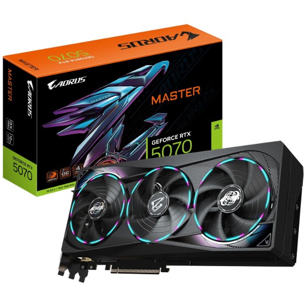 Фото - Видеокарта Gigabyte AORUS GeForce RTX 5070 MASTER 12G (GV-N5070AORUS M-12GD)