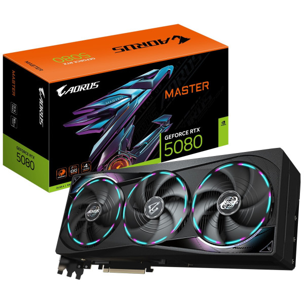 Фото - Видеокарта Gigabyte AORUS GeForce RTX 5080 MASTER 16G (GV-N5080AORUS M-16GD)