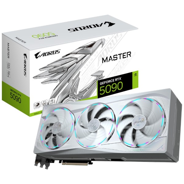 Фото - Видеокарта Gigabyte GeForce RTX 5090 32GB GDDR7 Aorus Master Ice (GV-N5090AORUSM ICE-32GD)