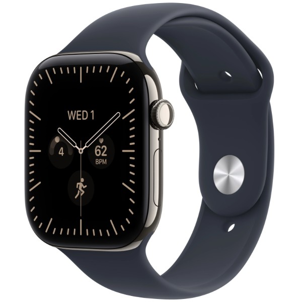 Фото - Смарт-годинник Apple Watch Series 12 GPS + eSIM 46mm Natural Titanium Case with Navy Blue Sport Band - M/L Фото - Смарт-годинник Apple Watch Series 12 GPS + eSIM 46mm Natural Titanium Case with Navy Blue Sport Band - M/L