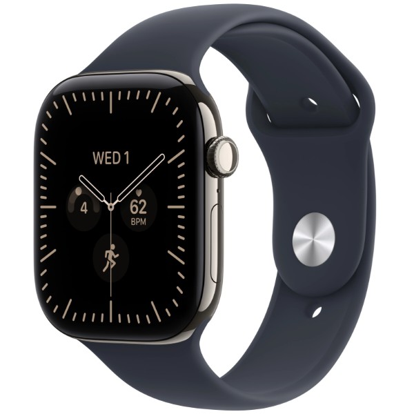 Фото - Смарт-годинник Apple Watch Series 12 GPS + eSIM 46mm Natural Titanium Case with Navy Blue Sport Band - S/M Фото - Смарт-годинник Apple Watch Series 12 GPS + eSIM 46mm Natural Titanium Case with Navy Blue Sport Band - S/M