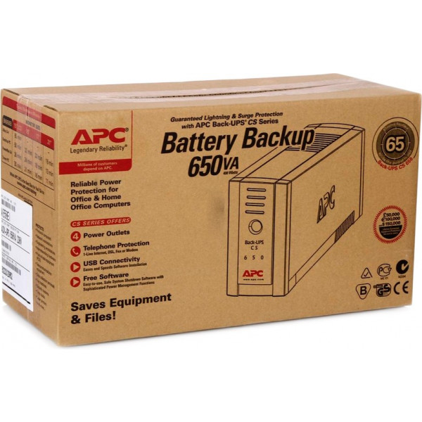 Фото - Джерело безперебійного живлення APC Back-UPS CS 650VA