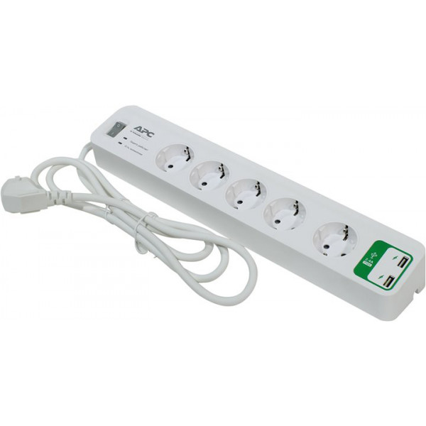 Фото - Мережевий фільтр APC Essential SurgeArrest 5 розеток + 2 USB (PM5U-RS)