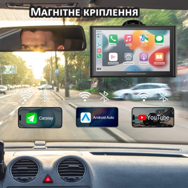 Фото - Монітор авто Aspiring Auto Play DVR 1 Magnet CarPlay Android auto