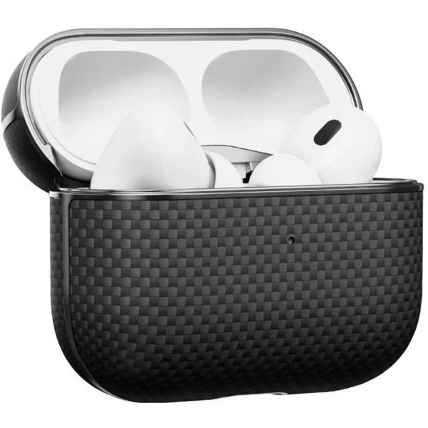 Фото - Чохол для навушників Pitaka Aramid Fiber Magnetic Case Plain Black/Grey for Airpods Pro 2nd Gen (APM2401)