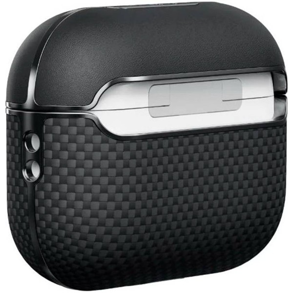 Фото - Чохол для навушників Pitaka Aramid Fiber Magnetic Case Plain Black/Grey for Airpods Pro 2nd Gen (APM2401)
