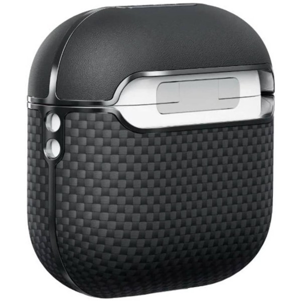 Фото - Чохол для навушників Pitaka Aramid Fiber Magnetic Case Plain Black/Grey for Airpods 4th Gen (APM2404)