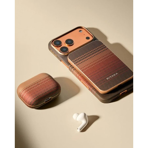 Фото - Чехол для наушников Pitaka Aramid Fiber Magnetic Case Sunset for Airpods Pro 3rd Gen (APM2502)