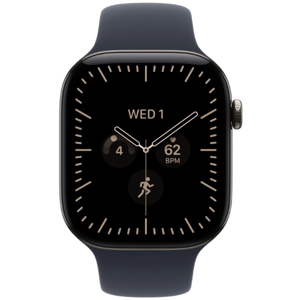 Фото - Смарт-годинник Apple Watch Series 12 GPS + eSIM 46mm Natural Titanium Case with Navy Blue Sport Band - M/L
