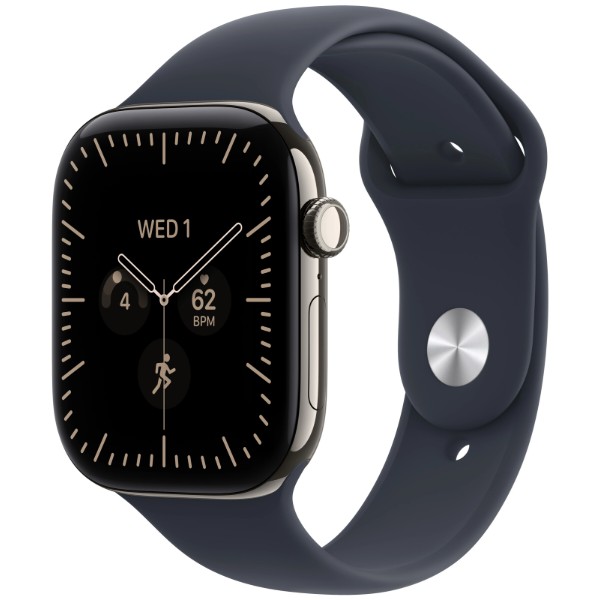 Фото - Смарт-годинник Apple Watch Series 12 GPS + eSIM 42mm Natural Titanium Case with Navy Blue Sport Band - M/L