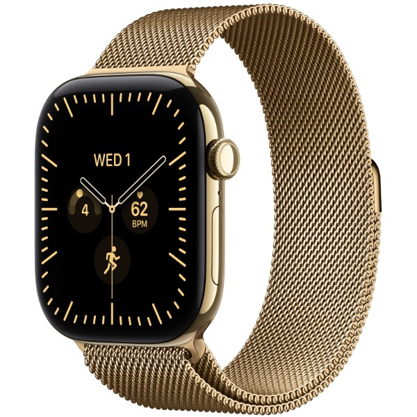 Фото - Смарт-часы Apple Watch Series 12 GPS + eSIM 46mm Radiant Gold Titanium Case with Radiant Gold Milanese Loop - M/L