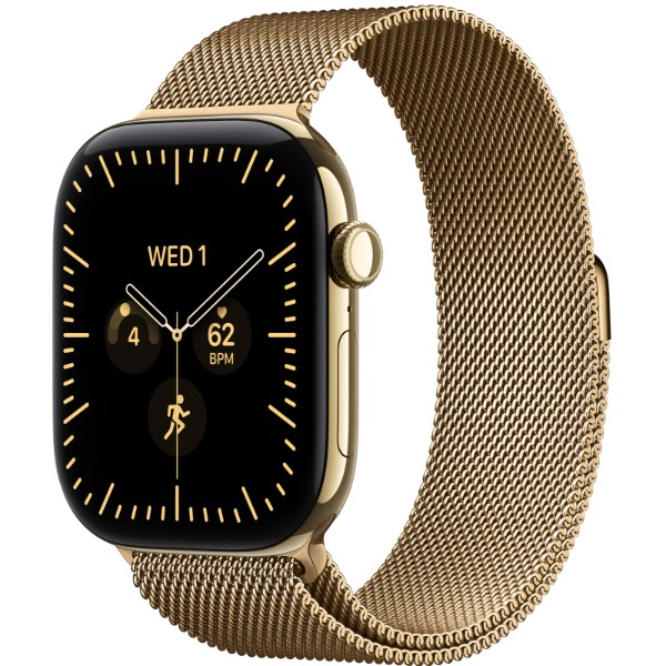 Фото - Смарт-часы Apple Watch Series 12 GPS + eSIM 46mm Radiant Gold Titanium Case with Radiant Gold Milanese Loop - S/M
