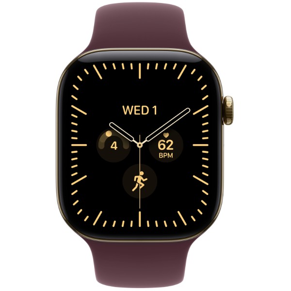 Фото - Смарт-часы Apple Watch Series 12 GPS + eSIM 42mm Radiant Gold Titanium Case with Burgundy Sport Band - S/M