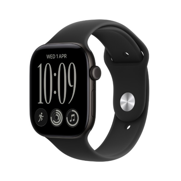 Фото - Смарт-годинник Apple Watch Series 12 GPS 42mm Black Aluminium Case with Black Sport Band - M/L