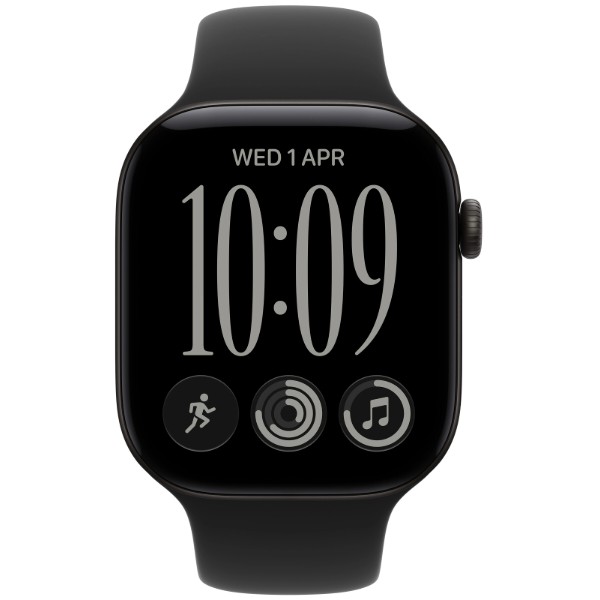 Фото - Смарт-годинник Apple Watch Series 12 GPS 46mm Black Aluminium Case with Black Sport Band - S/M