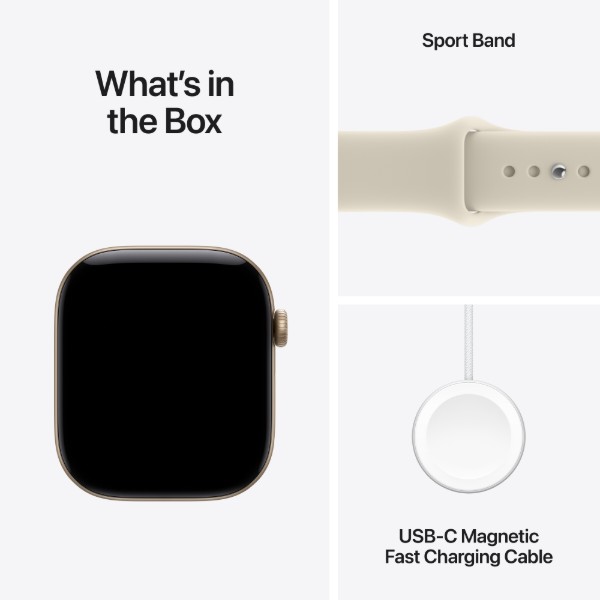 Фото - Смарт-часы Apple Watch Series 12 GPS 46mm Light Gold Aluminium Case with Sand Sport Band - M/L