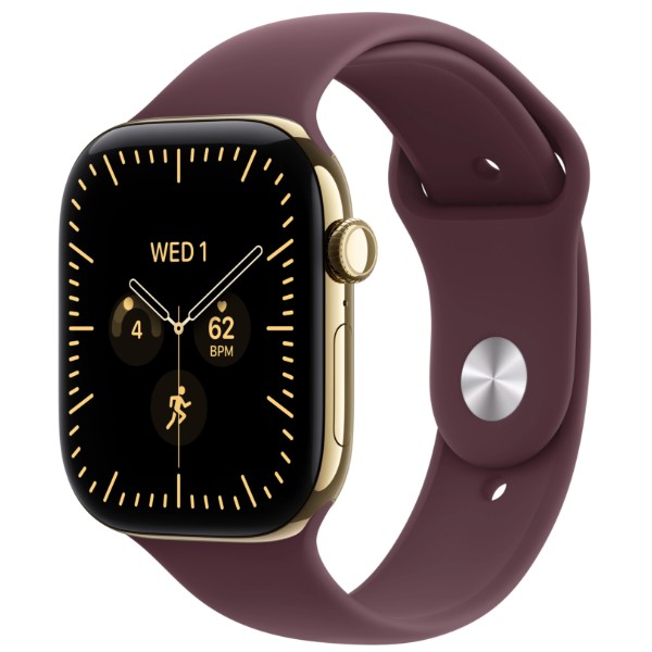 Фото - Смарт-часы Apple Watch Series 12 GPS + eSIM 42mm Radiant Gold Titanium Case with Burgundy Sport Band - M/L