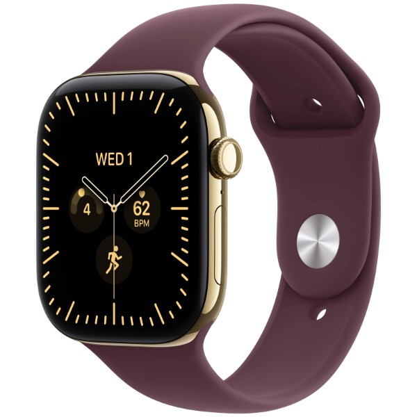 Фото - Смарт-часы Apple Watch Series 12 GPS + eSIM 46mm Radiant Gold Titanium Case with Burgundy Sport Band - S/M