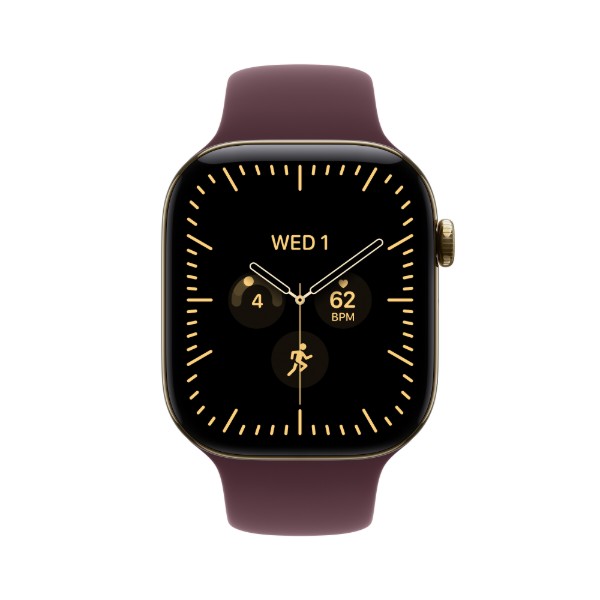 Фото - Смарт-часы Apple Watch Series 12 GPS + eSIM 46mm Radiant Gold Titanium Case with Burgundy Sport Band - S/M