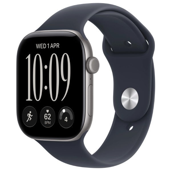 Фото - Смарт-годинник Apple Watch Series 12 GPS + eSIM 46mm Space Grey Aluminium Case with Navy Blue Sport Band - S/M