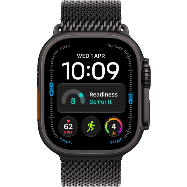 Фото - Смарт-годинник Apple Watch Ultra 4 GPS + eSIM 49mm Black Titanium Case with Black Titanium Milanese Loop - M