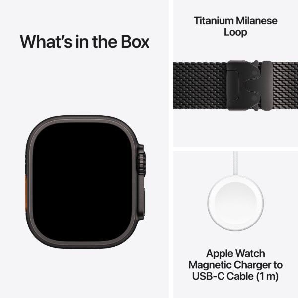 Фото - Смарт-годинник Apple Watch Ultra 4 GPS + eSIM 49mm Black Titanium Case with Black Titanium Milanese Loop - S