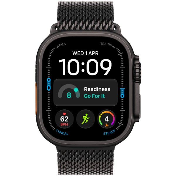 Фото - Смарт-годинник Apple Watch Ultra 4 GPS + eSIM 49mm Black Titanium Case with Black Titanium Milanese Loop - S