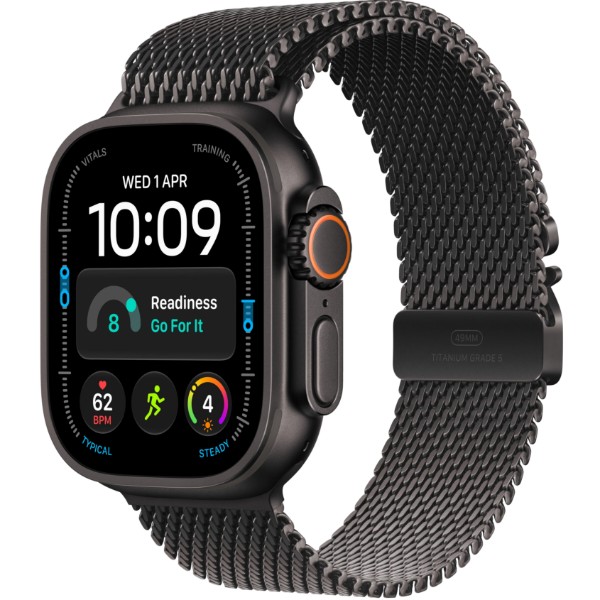 Фото - Смарт-годинник Apple Watch Ultra 4 GPS + eSIM 49mm Black Titanium Case with Black Titanium Milanese Loop - S