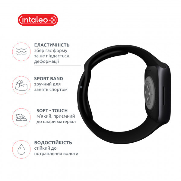 Фото - Ремінець для смарт-годинника Intaleo Silicone for Apple Watch 42/44 mm 
Dark blue (1283126494376)