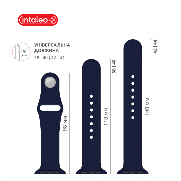 Фото - Ремінець для смарт-годинника Intaleo Silicone for Apple Watch 42/44 mm 
Dark blue (1283126494376)