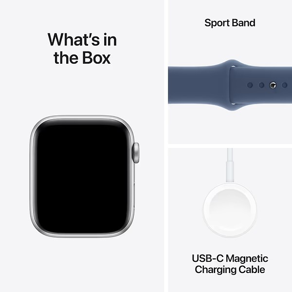 Фото - Смарт-годинник Apple Watch SE GPS + eSIM 40mm Silver Aluminium Case with Denim Sport Band - M/L