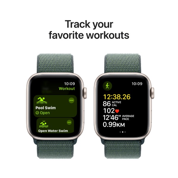 Фото - Смарт-часы Apple Watch SE GPS 44mm Starlight Aluminium Case with Lake Green Sport Loop