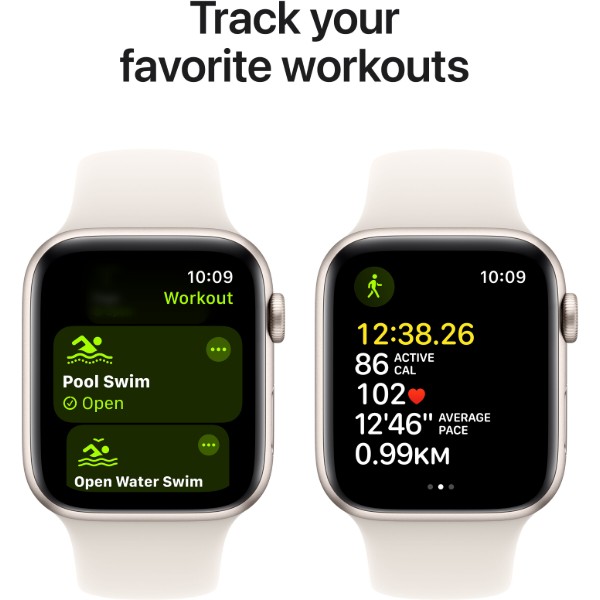 Фото - Смарт-часы Apple Watch SE GPS + eSIM 44mm Starlight Aluminium Case with Starlight Sport Band - M/L