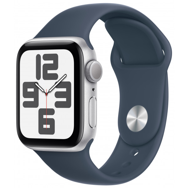 Фото - Смарт-годинник Apple Watch SE GPS 40mm Silver Aluminium Case with Storm Blue Sport Band - S/M