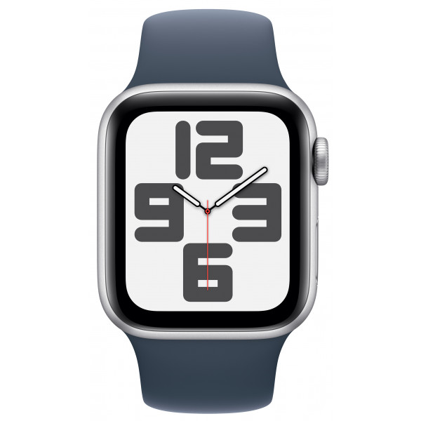Фото - Смарт-годинник Apple Watch SE GPS 40mm Silver Aluminium Case with Storm Blue Sport Band - S/M