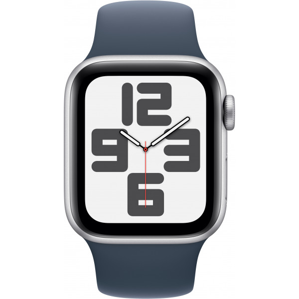 Фото - Смарт-годинник Apple Watch SE GPS 40mm Silver Aluminium Case with Storm Blue Sport Band - M/L