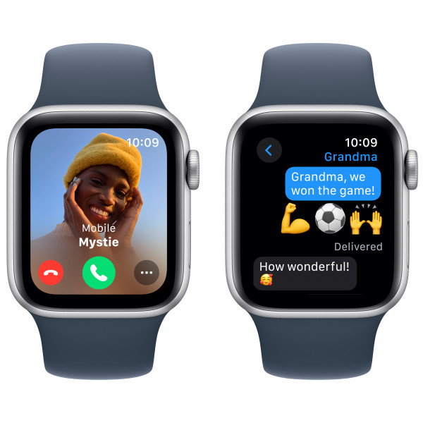 Фото - Смарт-годинник Apple Watch SE GPS 40mm Silver Aluminium Case with Storm Blue Sport Band - S/M