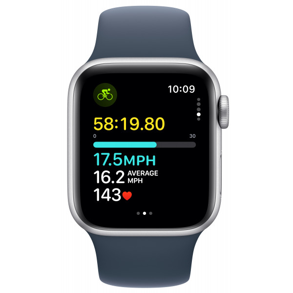 Фото - Смарт-годинник Apple Watch SE GPS 40mm Silver Aluminium Case with Storm Blue Sport Band - S/M