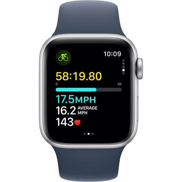 Фото - Смарт-годинник Apple Watch SE GPS 40mm Silver Aluminium Case with Storm Blue Sport Band - M/L