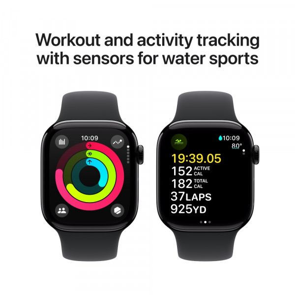 Фото - Смарт-часы Apple Watch Series 10 GPS 42mm Jet Black Aluminium Case with Black Sport Band - S/M