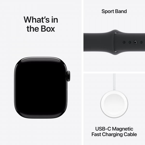 Фото - Смарт-часы Apple Watch Series 10 GPS 42mm Jet Black Aluminium Case with Black Sport Band - S/M