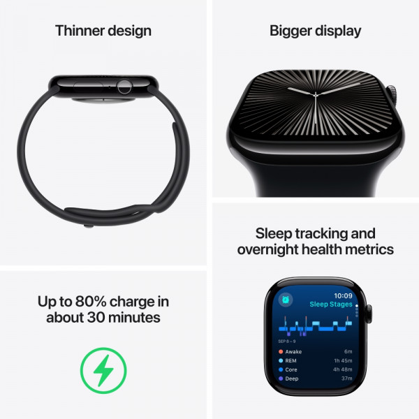 Фото - Смарт-часы Apple Watch Series 10 GPS 42mm Silver Aluminium Case with Denim Sport Band - S/M